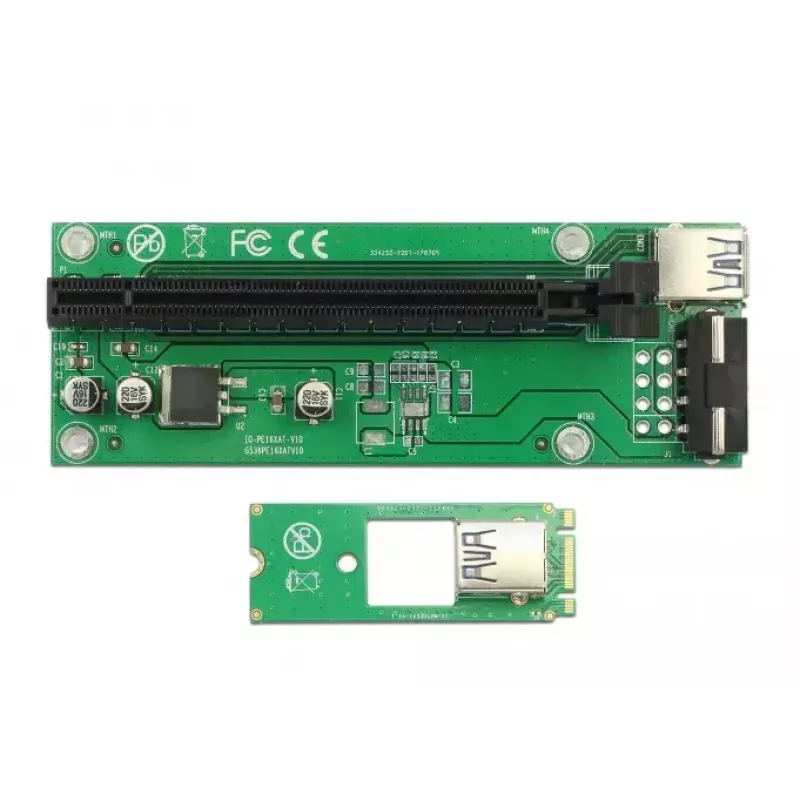 DeLOCK 41428 Tarjeta Riser de M.2 Key B+M a PCIe x16 con cable USB de 30 cm