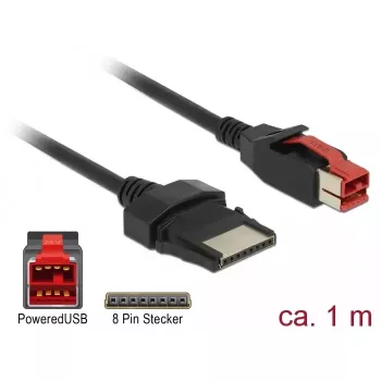 Cable de alimentación DeLOCK 85477 1 m PoweredUSB negro