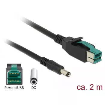 Cable de alimentación DeLOCK 85498 2 m PoweredUSB negro