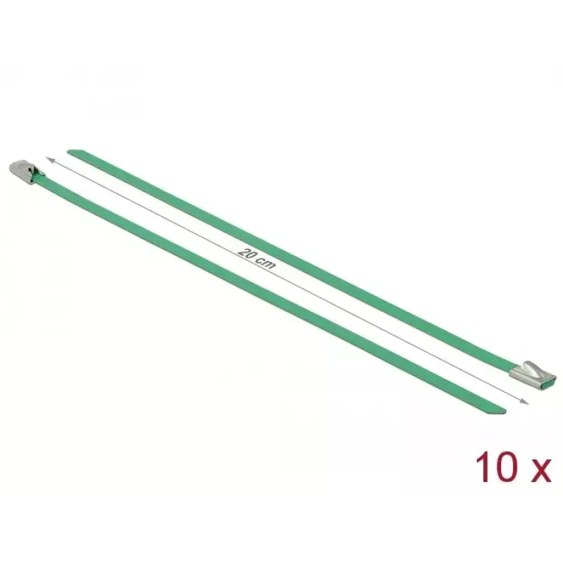 Brida DeLOCK 18801 acero inoxidable verde 200 mm 10 uds.