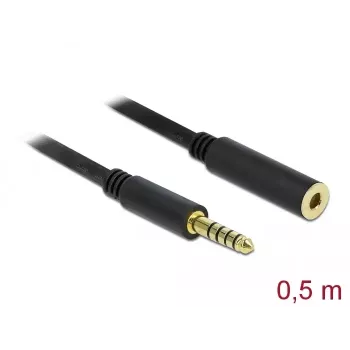 Cable de audio DeLOCK 85795 0,5 m 4,4 mm negro