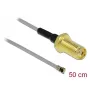 Cable coaxial DeLOCK 90399 0,5 m SMA MHF negro oro gris