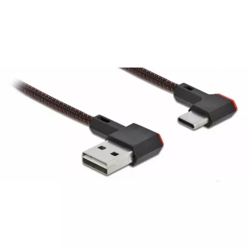 Cable USB 2.0 DeLOCK EASY-USB Type-A macho a Type-C macho acodado 2 m negro
