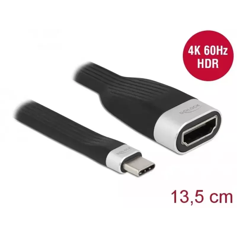 Cable plano FPC DeLOCK 86729 USB Type-C a HDMI 4K 60 Hz 0,135 m