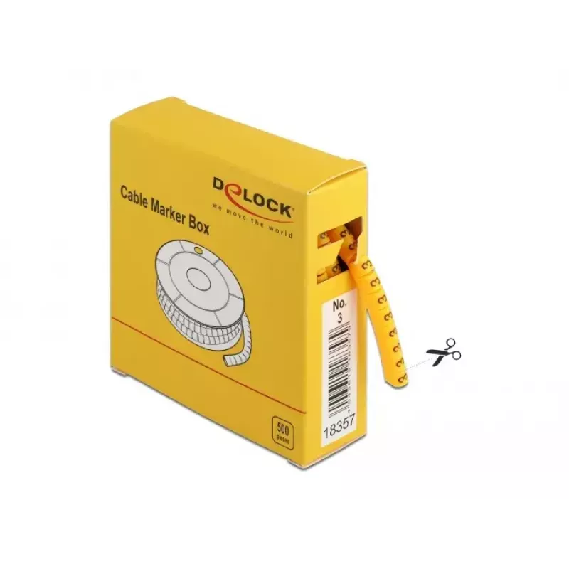 Marcadores de cables DeLOCK 18357 amarillo 500 uds.