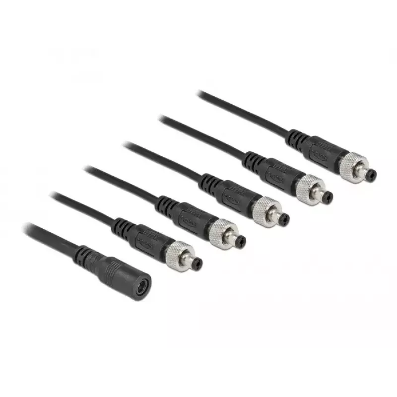 Divisor de cable DeLOCK 86590 5,5 x 2,1 mm 1 x conector hembra a 5 x conector macho atornillable