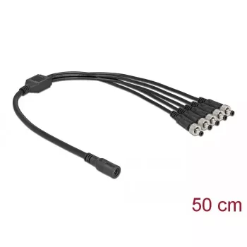 Divisor de cable DeLOCK 86590 5,5 x 2,1 mm 1 x conector hembra a 5 x conector macho atornillable