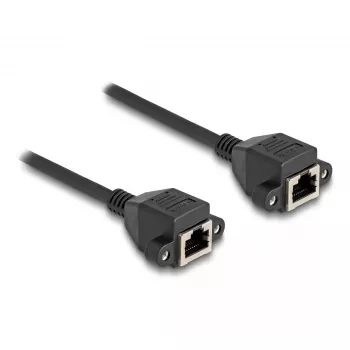 Cable alargador RJ50 DeLOCK conector hembra a conector hembra S/FTP 0,5 m negro