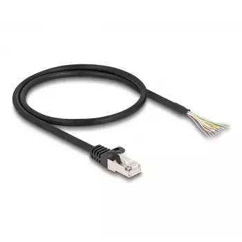 Cable DeLOCK RJ50 conector macho a extremos de cable abiertos S/FTP 0,5 m negro