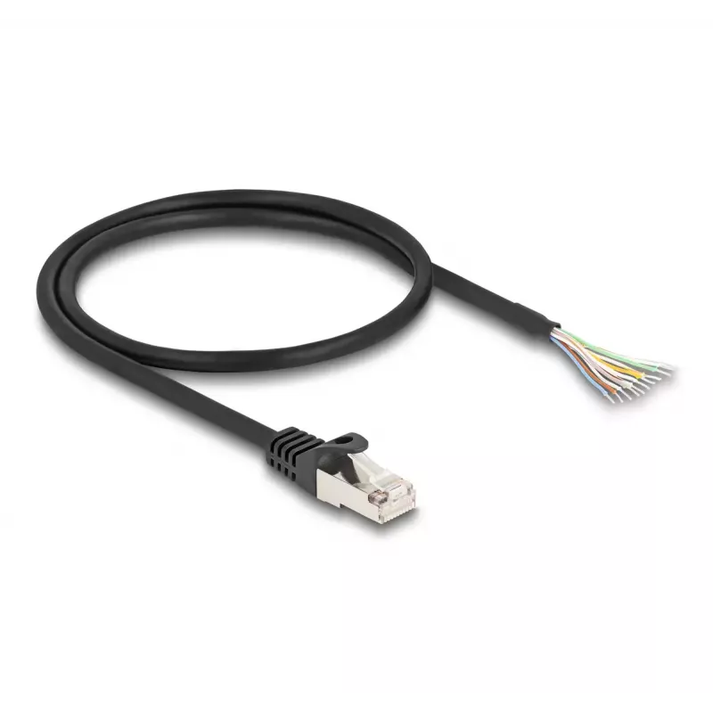 Cable DeLOCK RJ50 conector macho a extremos de cable abiertos S/FTP 0,5 m negro