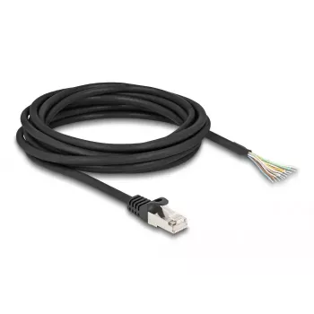 Cable DeLOCK conector macho RJ50 a extremos de cable abiertos S/FTP 5 m negro