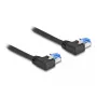 Cable de red DeLOCK RJ45 Cat.6A S/FTP acodado a la izquierda 0,5 m negro