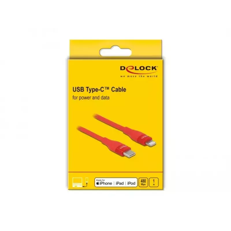 Cable de datos y carga USB Type-C a Lightning DeLOCK 86634
