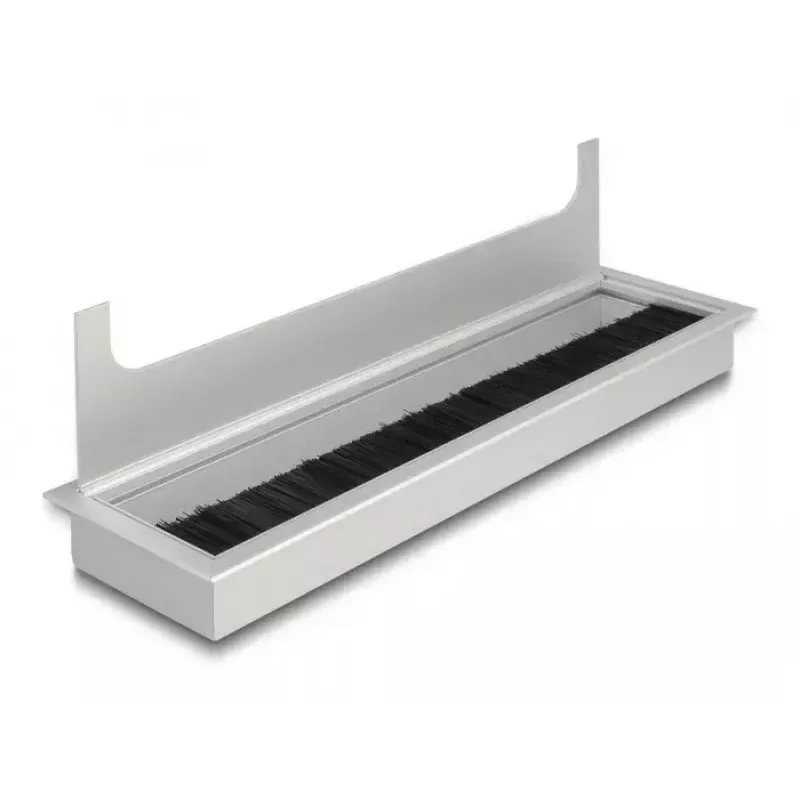 Pasacables DELOCK 66862 para mesa, plateado, 80×280×28 mm