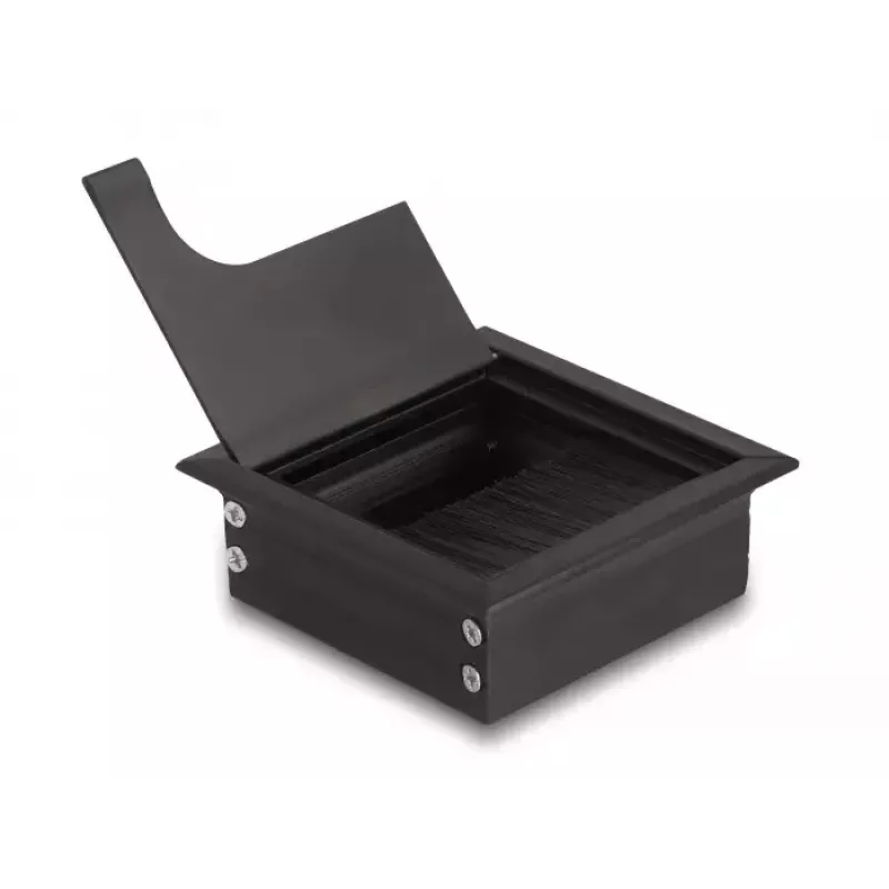 Pasacables DELOCK 66855 para escritorio, negro, 80×80×28 mm, 1 ud.