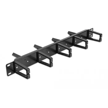 Panel de gestión de cables DeLOCK 19 inch 1U negro con 9 ganchos