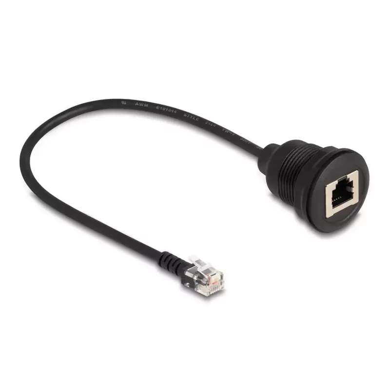 Cable DeLOCK conector macho RJ12 a conector hembra RJ12 30 cm negro