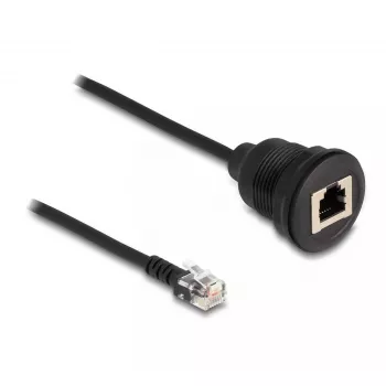 Cable DeLOCK conector macho RJ12 a conector hembra RJ12 30 cm negro
