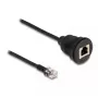 Cable DeLOCK conector macho RJ12 a conector hembra RJ12 30 cm negro