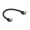 Cable de red DeLOCK RJ45 Cat.6A S/FTP acodado 45° 0,25 m negro