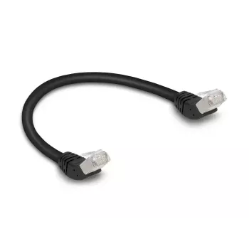 Cable de red DeLOCK RJ45 Cat.6A S/FTP acodado 45° 0,25 m negro