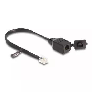 Cable DeLOCK conector macho RJ12 a conector hembra RJ12 20 cm negro