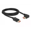 Cable DisplayPort DeLOCK 8K 60 Hz 2 m conector macho recto a conector macho 90° acodado a la izquierda
