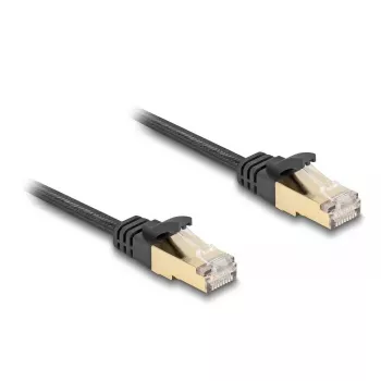 Cable de red DeLOCK RJ45 plano 0,25 m Cat6A negro
