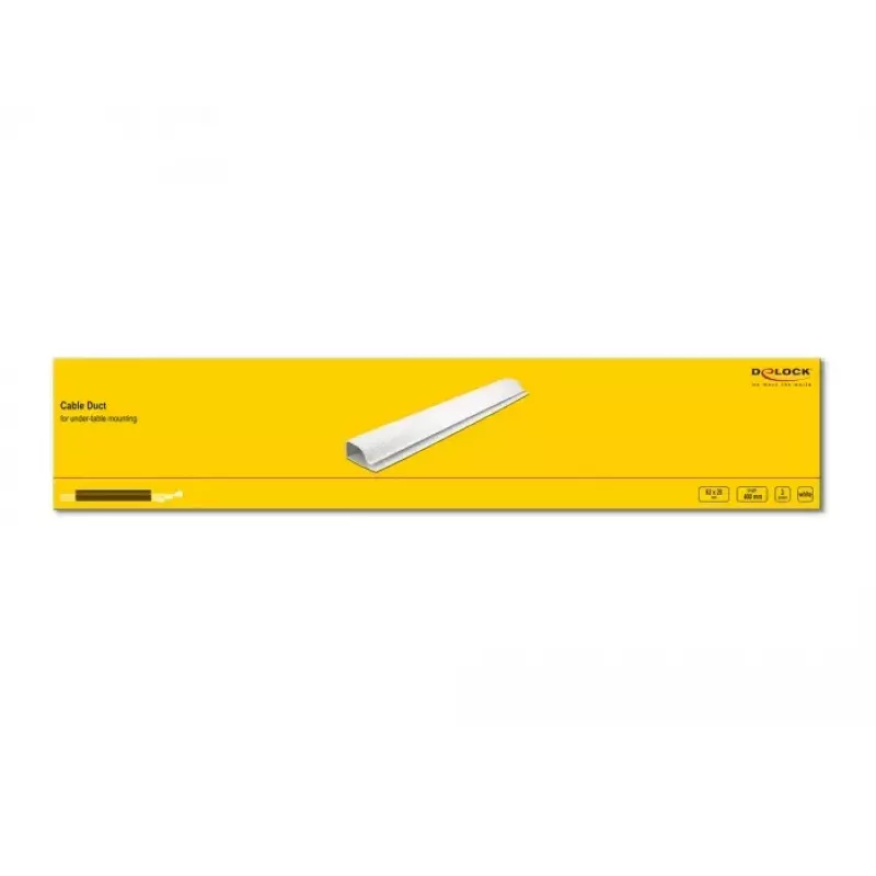 Canaleta de cables DeLOCK 20885 montaje bajo mesa 63 x 28 mm blanco 2 uds.