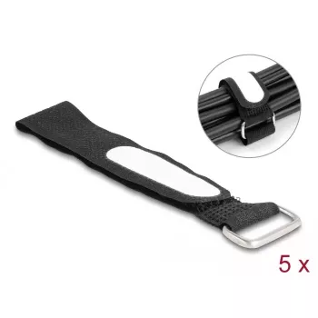 Bridas de cable de velcro DeLOCK 203x20 mm negro 5 uds.
