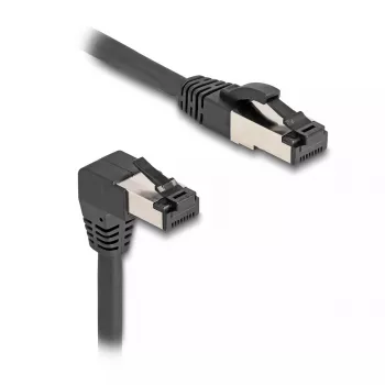 Cable de red DeLOCK RJ45 Cat.8.1 acodado 90° hacia abajo / recto 5 m negro