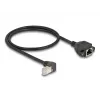 Cable de extensión de red DELOCK S/FTP RJ45 en ángulo de 90° a RJ45 Cat.6A 0,5 m negro