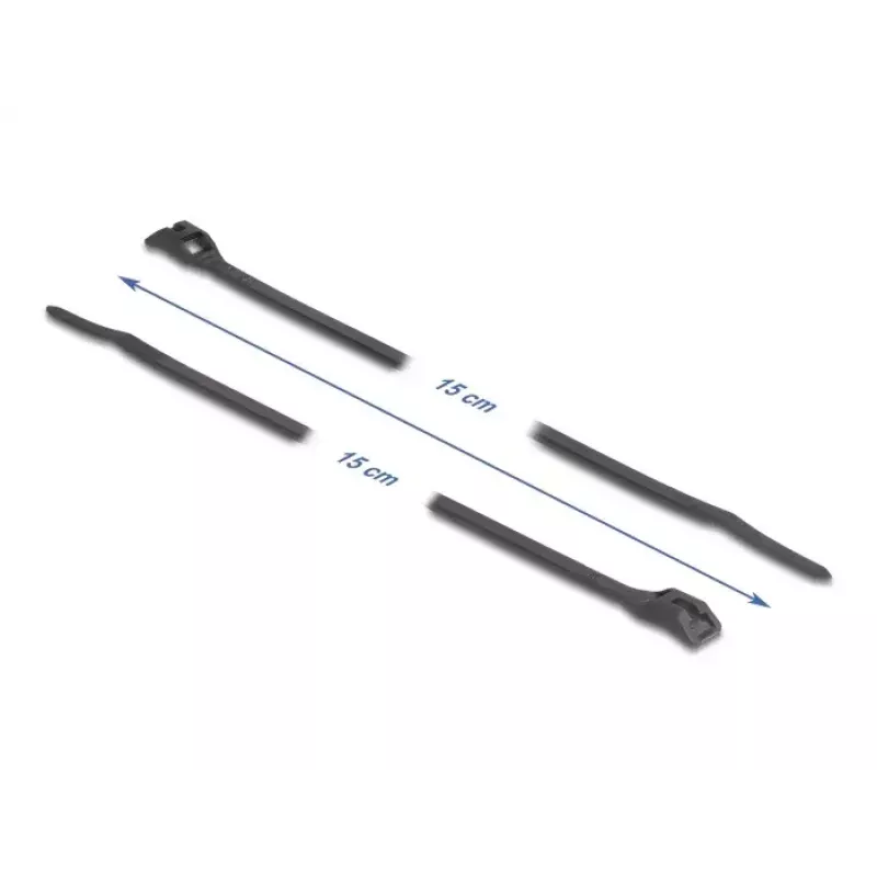 Brida para cables reutilizable DeLOCK 19467 poliamida negra 150 mm 100 uds.