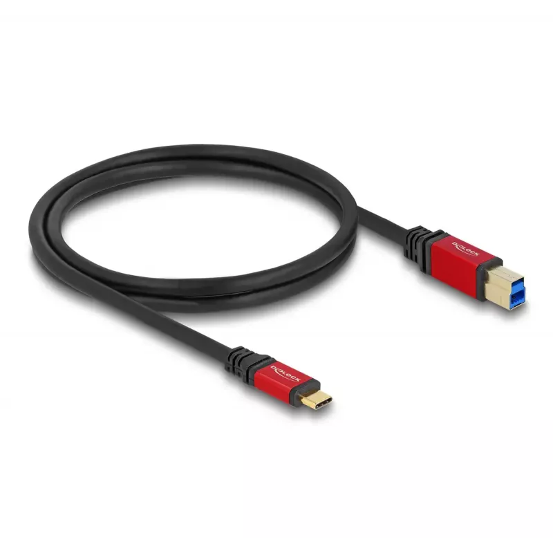 Cable USB DeLOCK 80612 USB Type-C a Type-B 1 m 5 Gbit/s rojo metal