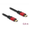 Cable USB DeLOCK 80652 Type-C conector macho a conector macho 20 Gbps 100 W 0,8 m rojo metal