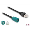 Cable coaxial DELOCK 90698 con conector HSD-Z a RJ-45, 1 m, negro/azul