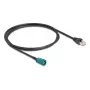 Cable coaxial DELOCK 90698 con conector HSD-Z a RJ-45, 1 m, negro/azul