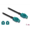 Cable coaxial DELOCK 90680 — 1 m, HSD Z a HSD Z, negro/azul