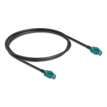Cable coaxial DELOCK 90680 — 1 m, HSD Z a HSD Z, negro/azul