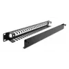 Panel de gestión de cables DELOCK 67277 — acero, negro, accesorio para rack 1HE