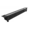 Panel de gestión de cables DELOCK 67277 — acero, negro, accesorio para rack 1HE