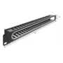 Panel de gestión de cables DELOCK 67277 — acero, negro, accesorio para rack 1HE