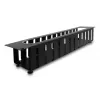 Embellecedor de gestión de cables DELOCK 67279 — accesorio para rack de acero 2U, negro, abertura con protección de bordes