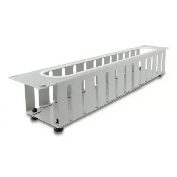 Panel de gestión de cables DELOCK 67280 — panel para rack de acero de 19 pulgadas 2U con abertura, gris