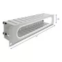 Panel de gestión de cables DELOCK 67280 — panel para rack de acero de 19 pulgadas 2U con abertura, gris