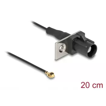 Cable coaxial DELOCK 90728 — FAKRA A a I-PEX MHF1, 0,2 m, 1,13 mm, negro