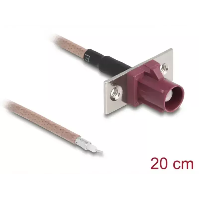 Cable coaxial DELOCK 90729 RG-316/U 0,2 m con conector FAKRA-D, marrón