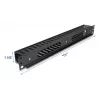 Placa guía de gestión de cables DELOCK 19 pulgadas 1HE con 2 aberturas, metal/plástico, negro