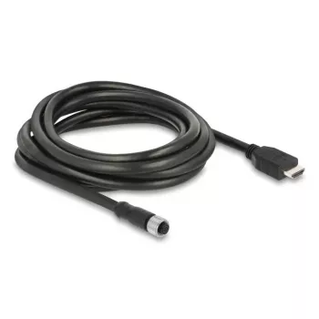 Cable DELOCK M12 codificado A de 17 polos (conector hembra) a HDMI (conector macho) 3 m