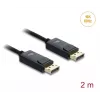 Cable coaxial DisplayPort DELOCK 16K 60 Hz 80 Gbps, DisplayPort a DisplayPort, 2 m, negro, funda trenzada